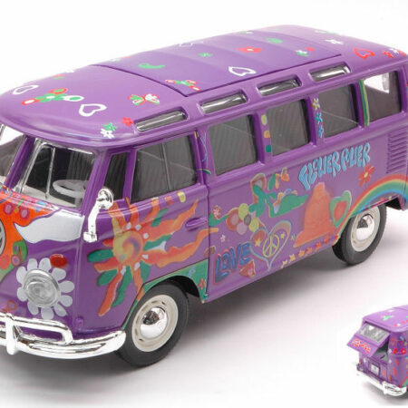 Maisto VW VAN SAMBA FLOWER POWER HIPPIE LINE VIOLET 1:25