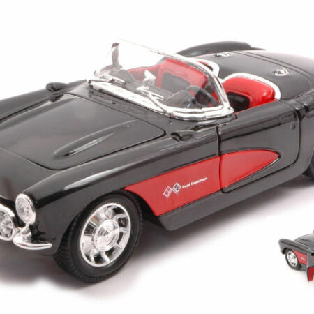 Welly CHEVROLET CORVETTE 1957 BLACK/RED 1:24