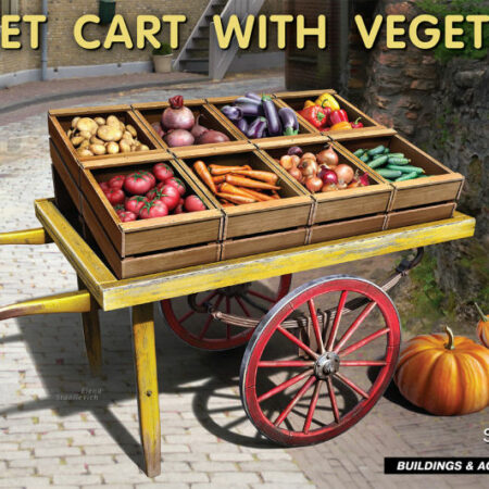 Miniart MARKET CART WITH VEGETABLES KIT 1:35