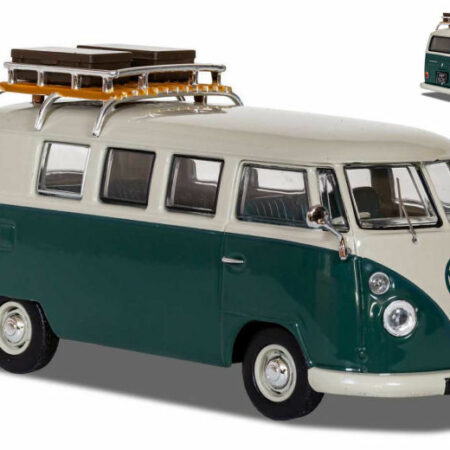 Vanguards VW CAMPER TYP 2 PEARL WHITE AND VELVET GREEN 1:43