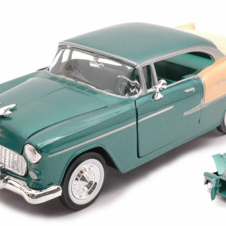 MotorMax CHEVY BEL AIR 1955 GREEN/CREAM 1:24