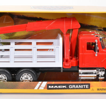 New Ray MACK GRANITE TRUCKFARM RED TRAILER WHITE PLASTICA 1:18