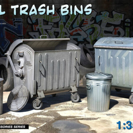 Miniart STEEL TRASH BINS KIT 1:35