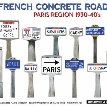 Miniart FRENCH CONCRETE ROAD SIGNS 1930-40s PARIS REGION KIT 1:35