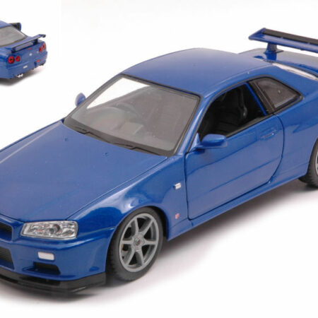 Welly NISSAN SKYLINE GT-R (R34) BLUE 1:24