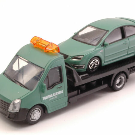 Burago FORD FOCUS ST + FLATBED TRANSPORTER 1:43