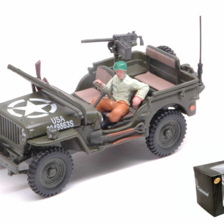 Cararama JEEP 1/4 Ton.C/MITRAGLIA E FIGURA 1:43