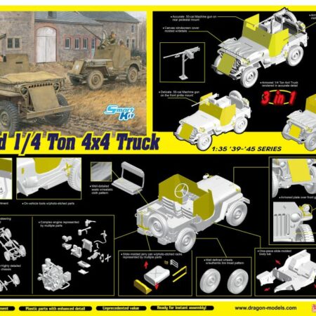 Dragon ARMORED 1/4-Ton 4x4 TRUCK W/50-cal MACHINE GUN KIT 1:35