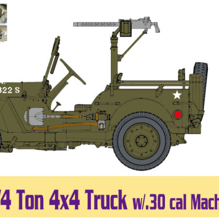 Dragon U.S. 1/4 TON 4x4 TRUCK W/.30-CAL MACHINE GUN KIT 1:6