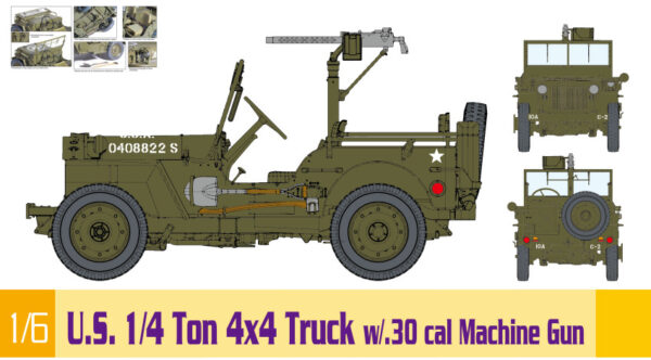 Dragon U.S. 1/4 TON 4x4 TRUCK W/.30-CAL MACHINE GUN KIT 1:6