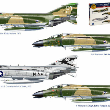 Italeri F-4 C/D/J PHANTOM USA-US NAVY VIETNAM ACES DECALS x 4 VERSIONI KIT 1:72