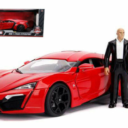 Jada Toys LYKAN HYPERSPORT FAST & FURIOUS 7 W/LIGHTS & DOM FIGURE 1:18