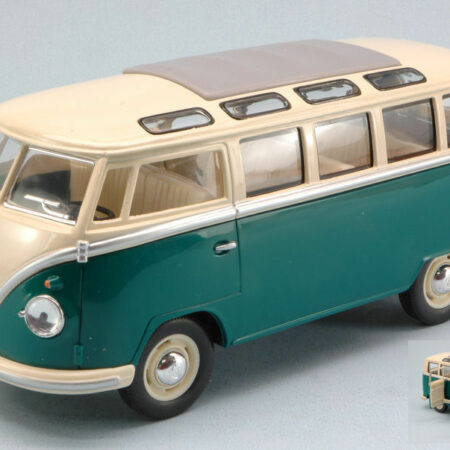 Kinsmart VW SAMBA BUS 1962 GREEN/CREAM ROOF 1:24