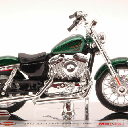 Maisto HARLEY DAVIDSON XL 1200V SEVENTY-TWO 2012 METALLIC GREEN 1:18