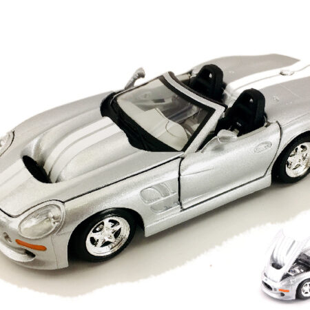 Maisto SHELBY SERIES ONE 1999 SILVER W/WHITE STRIPES 1:24