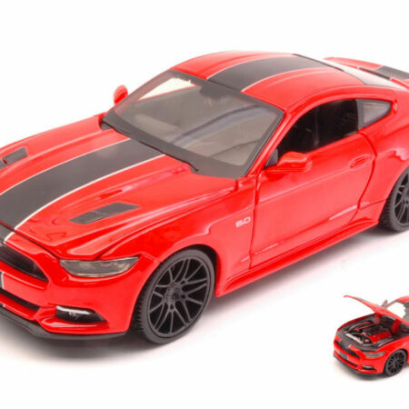 Maisto FORD MUSTANG GT 2015 RED W/BLACK STRIPES 1:24