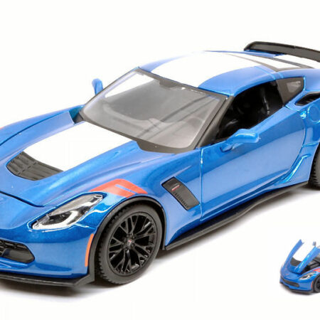 Maisto CHEVROLET CORVETTE GRAN SPORT 2017 BLUE W/WHITE STRIPES 1:24