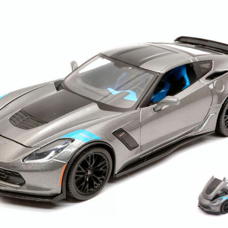 Maisto CHEVROLET CORVETTE GRAN SPORT 2017 GUN METAL W/BLACK STRIPES 1:24