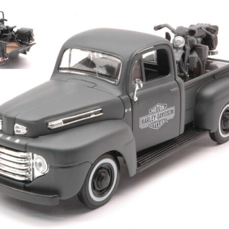 Maisto FORD F1 PICK UP 1948 W/HARLEY DAVIDSON WLA FLATHEAD MATT GREY 1:24