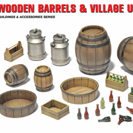 Miniart WOODEN BARRELS & VILLAGE UTENSILS KIT 1:35