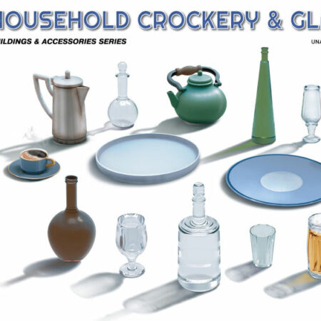 Miniart HOUSEHOLD CROCKERY & GLASS SET KIT 1:35