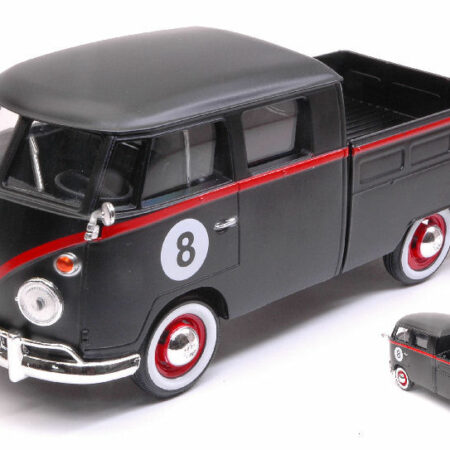 MotorMax VW TYPE 2 (T1) DOUBLE CAB PICK UP N.8 MATT BLACK/RED 1:24