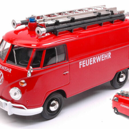 MotorMax VW TYPE 2 (T1) DELIVERY VAN FEUERWEHR W/LADDER ON THE ROOF 1:24