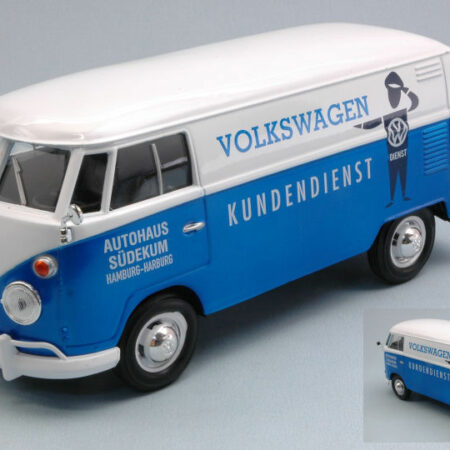 MotorMax VW TYPE 2 (T1) 1965 DELIVERY VAN KUNDENDIENST BLUE/WHITE 1:24