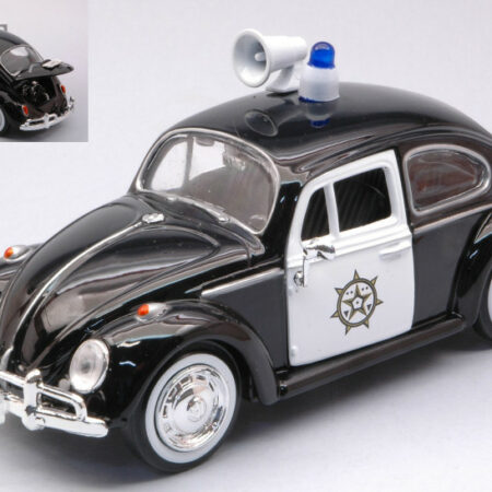 MotorMax VW BEETLE POLICE BLACK/WHITE 1:24