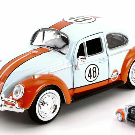 MotorMax VW BEETLE 1966 N.48 "GULF" LIGHT BLUE/ORANGE 1:24