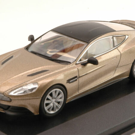 Oxford ASTON MARTIN VANQUISH COUPE  2001 GOLD W/BLACK ROOF 1:43