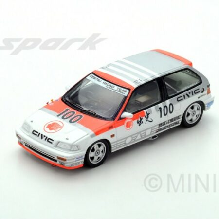 Spark Model HONDA CIVIC EF3 N.100 WINNER GRP3 JTC SUZUKA 1989 U.KATAYAMA-E.MURAMATSU