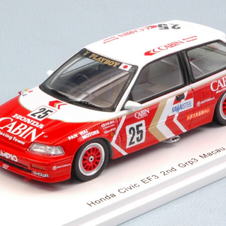 Spark Model HONDA CIVIC EF3 N.25 2nd MACAU GUIA RACE 1989 YASUO MURAMATSU 1:43