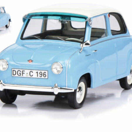 Schuco GOGGOMOBIL 1955 LIGHT BLUE W/WHITE ROOF 1:18