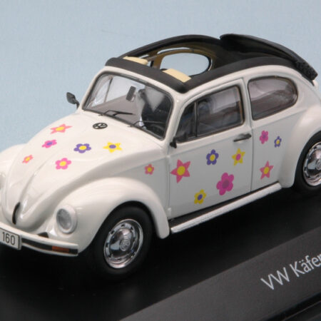 Schuco VW KAFER OPEN AIR "BLUMEN" WHITE 1:43