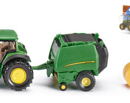 Siku TRATTORE JOHN DEERE + PRESSABALLE ROUND BALER 1:87