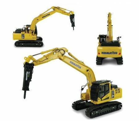 Universal Hobbies KOMATSU PC210LC-11 WITH HAMMER DRILL (MARTELLO DEMOLITORE) 1:50