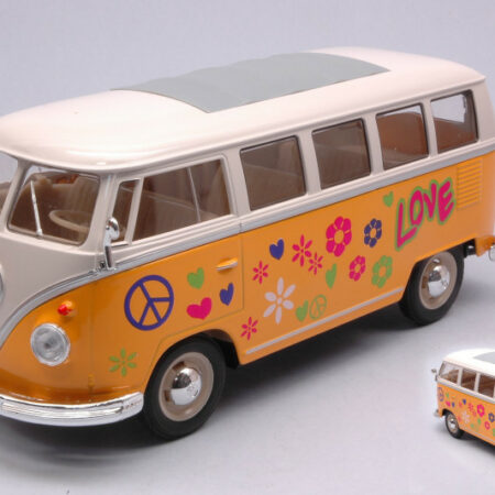 Welly VW T1 BUS YELLOW/WHITE FLOWER POWER 1:24