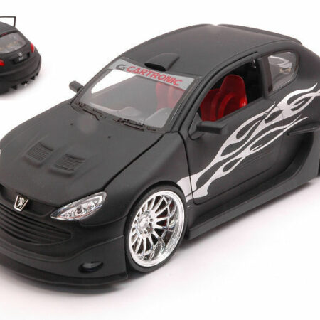 Welly PEUGEOT 206 TUNING MATT BLACK DECORATED 1:24