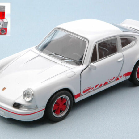 Welly PORSCHE CARRERA RS 1973 WHITE W/RED STRIPES cm 11