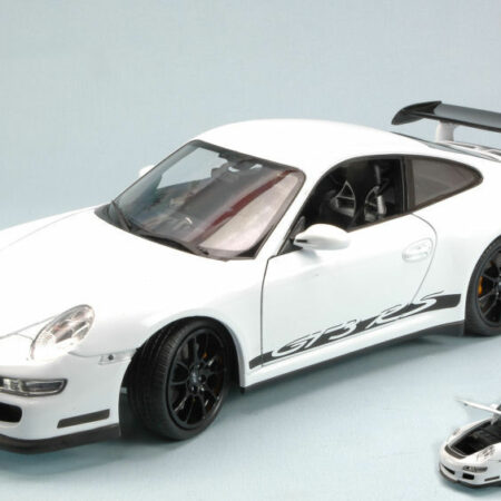 Welly PORSCHE 911 GT3 RS 2007 WHITE WITH BLACK STRIPS 1:18