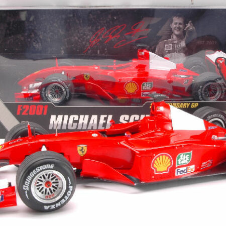 Hot Wheels FERRARI F2001 M.SCHUMACHER 2001 N.1 WINN. HUNGARY GP WORLD CHAMPION 1:18