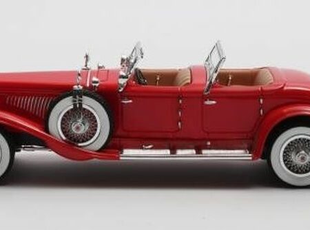 Matrix Scale Models DUESEMBERG SJ 2608 TORPEDO PHAETON WALKER LA GRANDE RED 1930 1:43