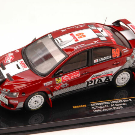 Ixo Model MITSUBISHI LANCER EVO X N.59 RALLY JAPAN TAGUCHI-STACEY 1:43