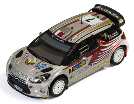 Ixo Model CITROEN DS3 WRC N.7 21st SWEDEN 2012 ATTIYAH-BERNACCHINI 1:43