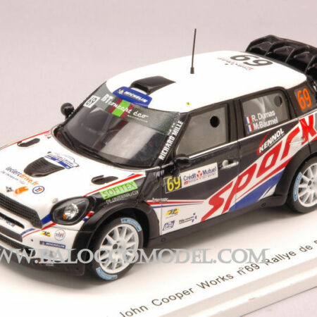 Spark Model MINI JOHN COOPER N.69 RALLY DE FRANCE 2012 DUMAS-BAUMEL 1:43