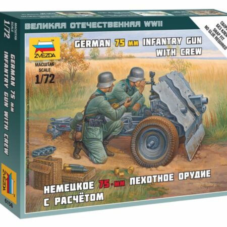 Zvezda GERMAN 75 mm GUN WITH CREW KIT 1:72