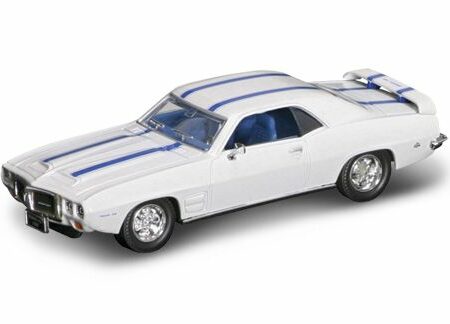 Lucky Die Cast PONTIAC FIREBIRD TRANS AM 1969 WHITE W/BLUE STRIPES 1:43