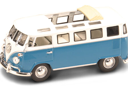 Lucky Die Cast VW MICROBUS 1962 BLUE/WHITE 1:43