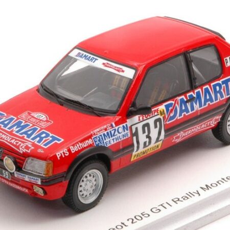 Spark Model PEUGEOT 205 GTI N.132 MONTE CARLO 1986 F.DELECOUR-A.C.PAUWELS 1:43